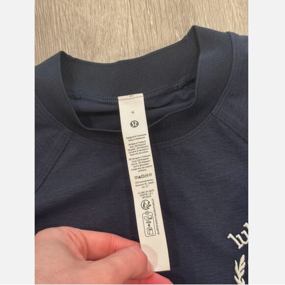 Lululemon Layered Long Sleeve TShirt Tennis Club True Navy Performance 4 - Picture 4 of 8